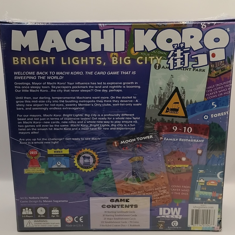 Machi Koro Board Game Dice Rolling Strategy Game, Ages 8+ NEW SEALED Made In USA - Picture 2 of 13